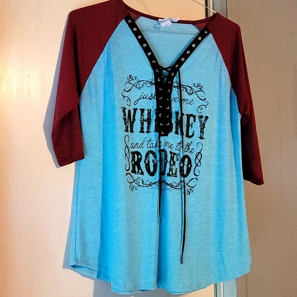 Lace up whiskey shirt